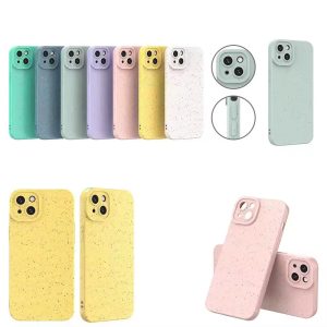 Wheat Straw Soft Protective Case for Fiber Hybrid iPhone 11 12 13 14 Biodegradable Compostable Phone Case