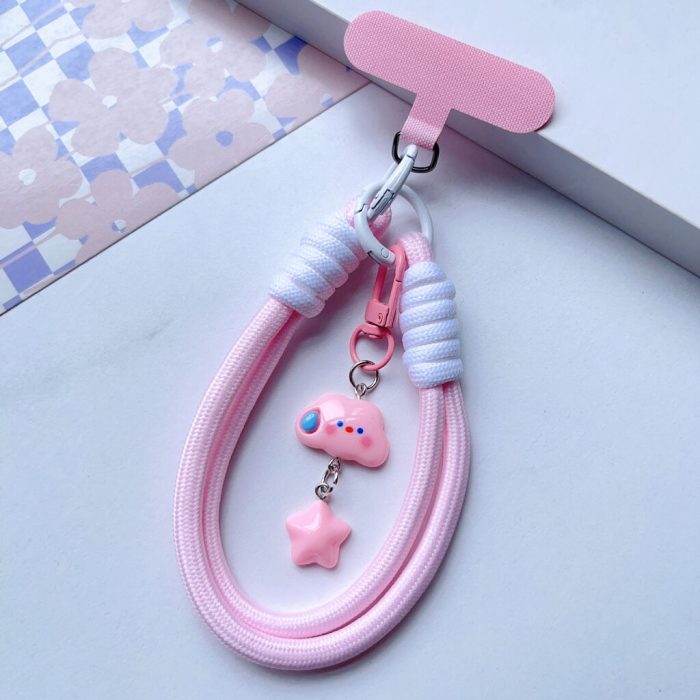 short wristband phone lanyard nylon braided cell phone lanyard