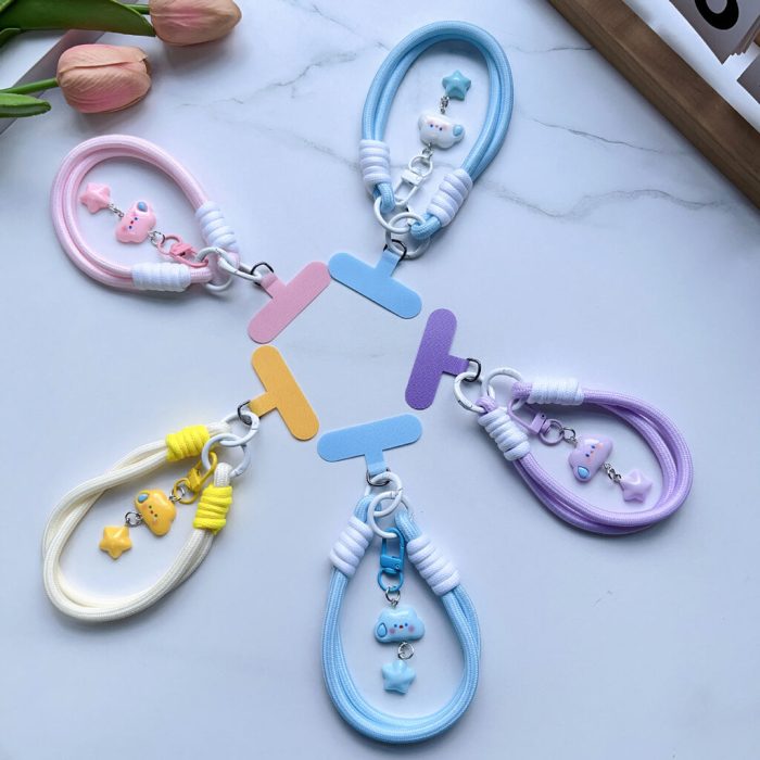 short wristband phone lanyard nylon braided cell phone lanyard